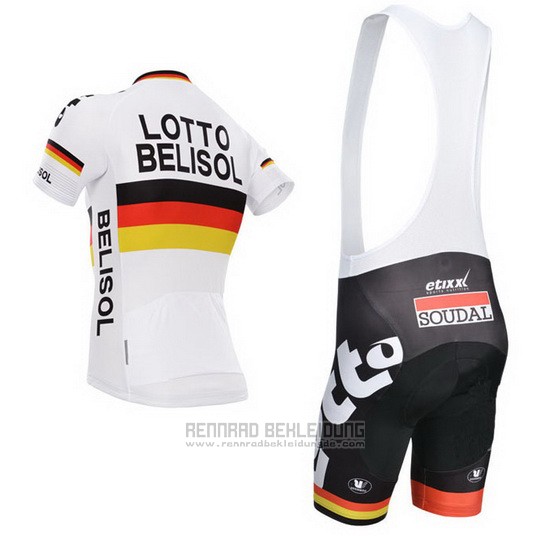 2014 Fahrradbekleidung Lotto Belisol Campion Deutschland Trikot Kurzarm und Tragerhose